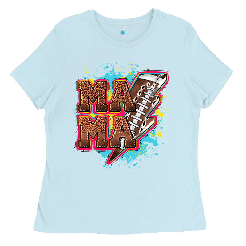 Mama Football Lightning Bolt Ladies Tee by HowdyJamesFarm | Teevron