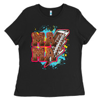 Black Mama Football lightning bolt Ladies Tee - HowdyJamesFarm