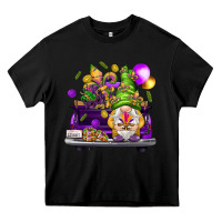 Black Mardi Gras gnome on the truck Heavy Core Tee - NancyCooperArtShop