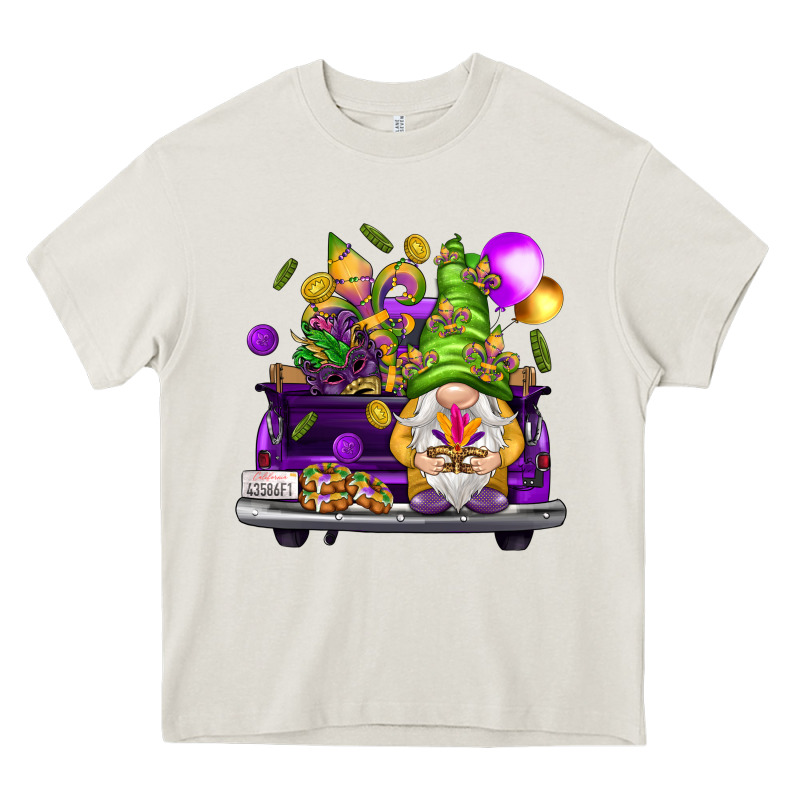 Mardi Gras Gnome On The Truck Heavy Core Tee by NancyCooperArtShop | Teevron