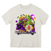 Cream Mardi Gras gnome on the truck Heavy Core Tee - NancyCooperArtShop