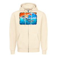 Sandshell humpback whale and wave background Zipper Hoodie - BarkalooDesign