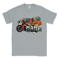 Heather Grey Badass Mama motorcycle Classic Tee - HowdyJamesFarm