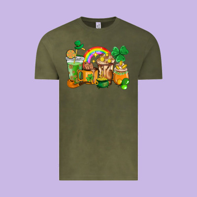 St. Patricks Coffee Cups Vintage Tee Designed By Howdyjamesfarm