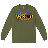 Army Green Advocate Autism Long Sleeve Tee - FaDigitalArtStudio