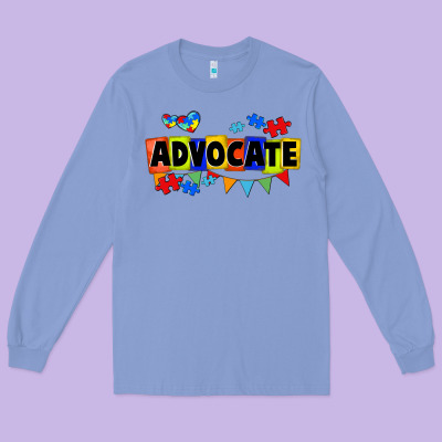 Advocate Autism Long Sleeve Tee Designed By Fadigitalartstudio