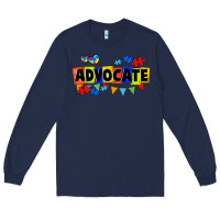 Navy Advocate Autism Long Sleeve Tee - FaDigitalArtStudio