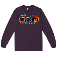 Plum Advocate Autism Long Sleeve Tee - FaDigitalArtStudio
