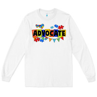 White Advocate Autism Long Sleeve Tee - FaDigitalArtStudio