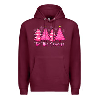 Burgundy Tis the Season Pink Trees Premium Hoodie - CowhideDigitalArt