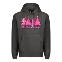 Charcoal Heather Tis the Season Pink Trees Premium Hoodie - CowhideDigitalArt