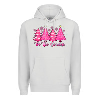 Dove Grey Tis the Season Pink Trees Premium Hoodie - CowhideDigitalArt