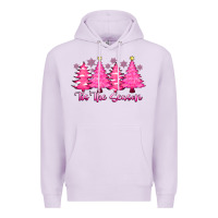Lilac Tis the Season Pink Trees Premium Hoodie - CowhideDigitalArt