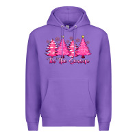 Purple Tis the Season Pink Trees Premium Hoodie - CowhideDigitalArt