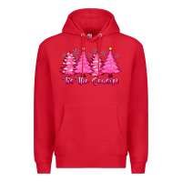 Red Tis the Season Pink Trees Premium Hoodie - CowhideDigitalArt