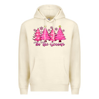 Sandshell Tis the Season Pink Trees Premium Hoodie - CowhideDigitalArt