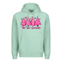 Seafoam Tis the Season Pink Trees Premium Hoodie - CowhideDigitalArt
