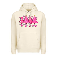 Tofu Tis the Season Pink Trees Premium Hoodie - CowhideDigitalArt