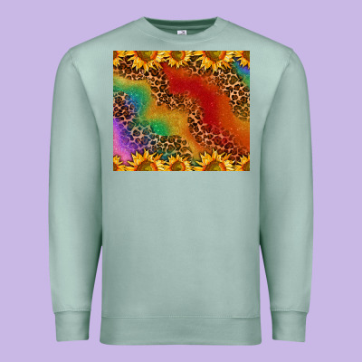 Pride Sunflower  Rainbow Leopard Premium Sweatshirt Designed By Adodesignshop