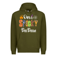 Army Green grandpa family halloween matching shirts, one spooky papaw t shirt Premium Hoodie - maiPhamDesign