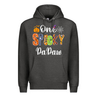 Charcoal Heather grandpa family halloween matching shirts, one spooky papaw t shirt Premium Hoodie - maiPhamDesign