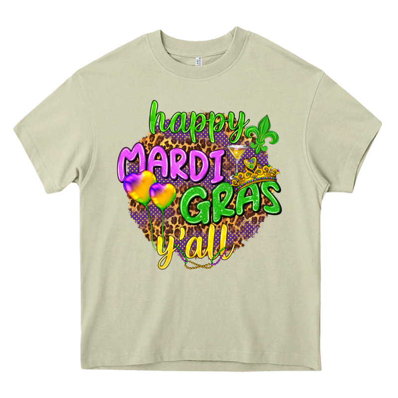Happy Mardi Gras Y'all Heavy Core Tee by NancyCooperArtShop | Teevron
