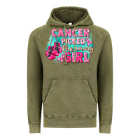 Vintage Olive Cancer picked the wrong girl Breast Cancer Vintage Hoodie - FaDigitalArtStudio