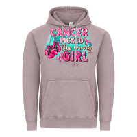 Vintage Zinc Cancer picked the wrong girl Breast Cancer Vintage Hoodie - FaDigitalArtStudio