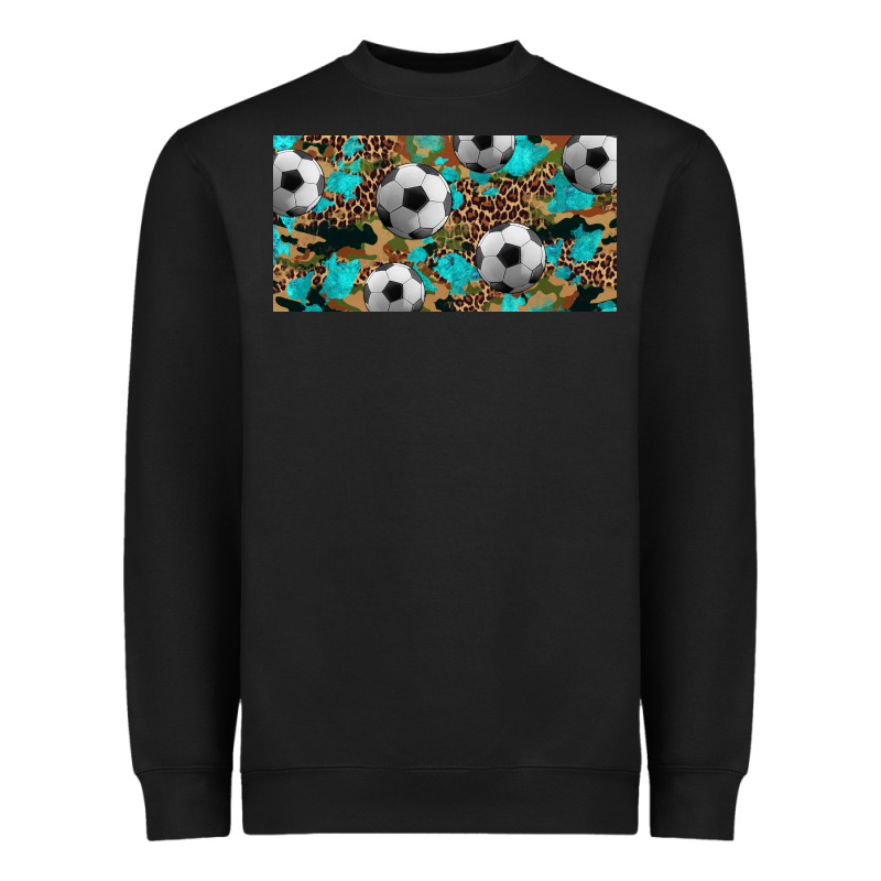 Western Leopard Camouflage Turquoise Soccer Licence Plate Template Heavyweight Sweatshirt by Artiststas | Teevron
