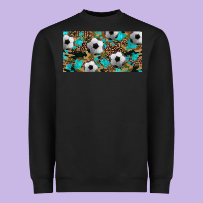 Western Leopard Camouflage Turquoise Soccer Licence Plate Template Heavyweight Sweatshirt Designed By Artiststas