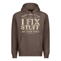 Coffee that's what i do i fix stuff and i know things funny saying t shirt Premium Hoodie - maiPhamDesign