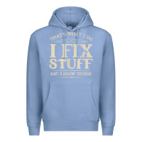 Colony Blue that's what i do i fix stuff and i know things funny saying t shirt Premium Hoodie - maiPhamDesign