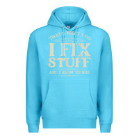 Ocean Blue that's what i do i fix stuff and i know things funny saying t shirt Premium Hoodie - maiPhamDesign