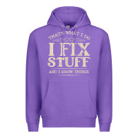Purple that's what i do i fix stuff and i know things funny saying t shirt Premium Hoodie - maiPhamDesign