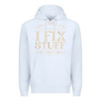 White that's what i do i fix stuff and i know things funny saying t shirt Premium Hoodie - maiPhamDesign