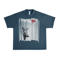 Midnight Navy banksy balloon girl cute Urban Heavy Tee - maiPhamDesign