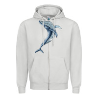 Dove Grey humpback whale jumping Zipper Hoodie - BarkalooDesign
