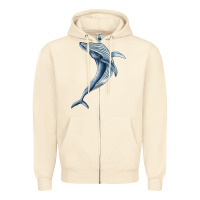 Sandshell humpback whale jumping Zipper Hoodie - BarkalooDesign