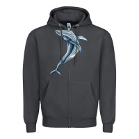 Smoke humpback whale jumping Zipper Hoodie - BarkalooDesign
