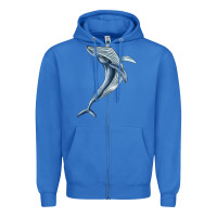True Royal humpback whale jumping Zipper Hoodie - BarkalooDesign