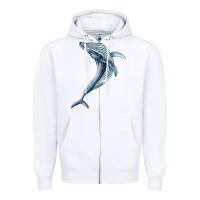 White humpback whale jumping Zipper Hoodie - BarkalooDesign