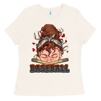Bone Messy bun Baseball Ladies Tee - HowdyJamesFarm