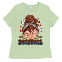 Matcha Messy bun Baseball Ladies Tee - HowdyJamesFarm