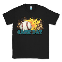 Black game day baseball leopard flames fireball Classic Tee - HowdyJamesFarm