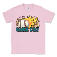 Bubblegum Pink game day baseball leopard flames fireball Classic Tee - HowdyJamesFarm