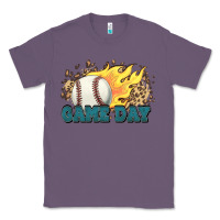 Lavender game day baseball leopard flames fireball Classic Tee - HowdyJamesFarm