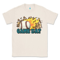 Natural game day baseball leopard flames fireball Classic Tee - HowdyJamesFarm