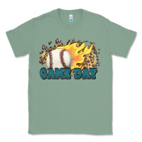 Sage game day baseball leopard flames fireball Classic Tee - HowdyJamesFarm