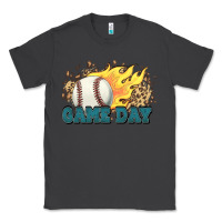 Smoke game day baseball leopard flames fireball Classic Tee - HowdyJamesFarm