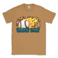 Toasted Coconut game day baseball leopard flames fireball Classic Tee - HowdyJamesFarm